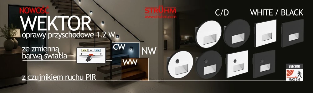 Oprawki przyschodowe WEKTOR LED CCT Ideus